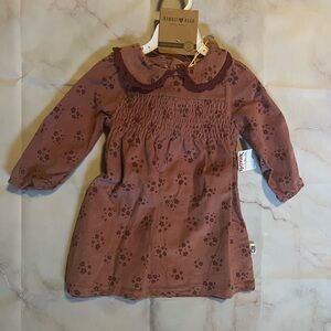 Rabbit & Bear Organic Floral Baby Dress Courderoy Material